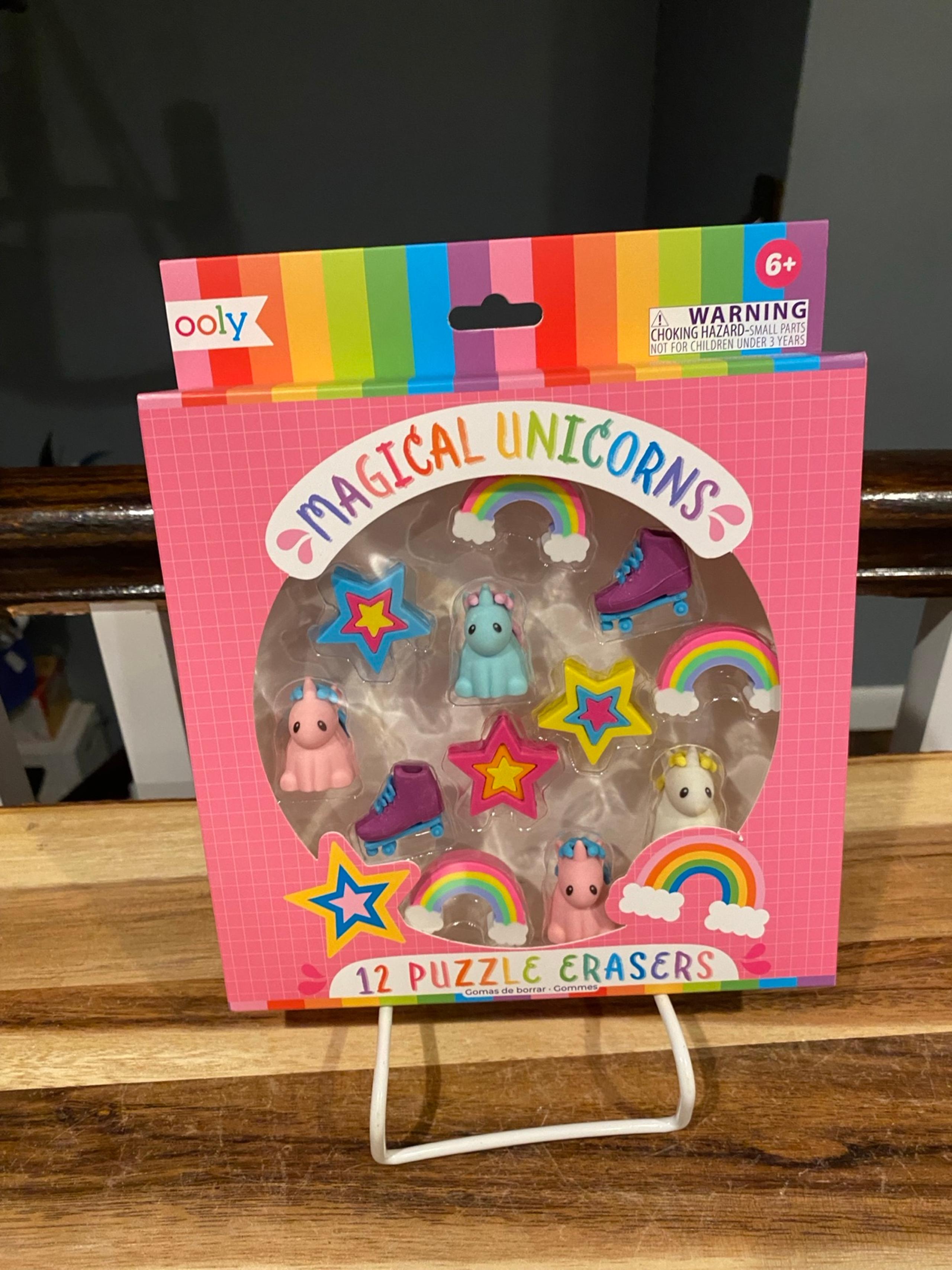 set of 12 Magical  Unicorn puzzle erasers
