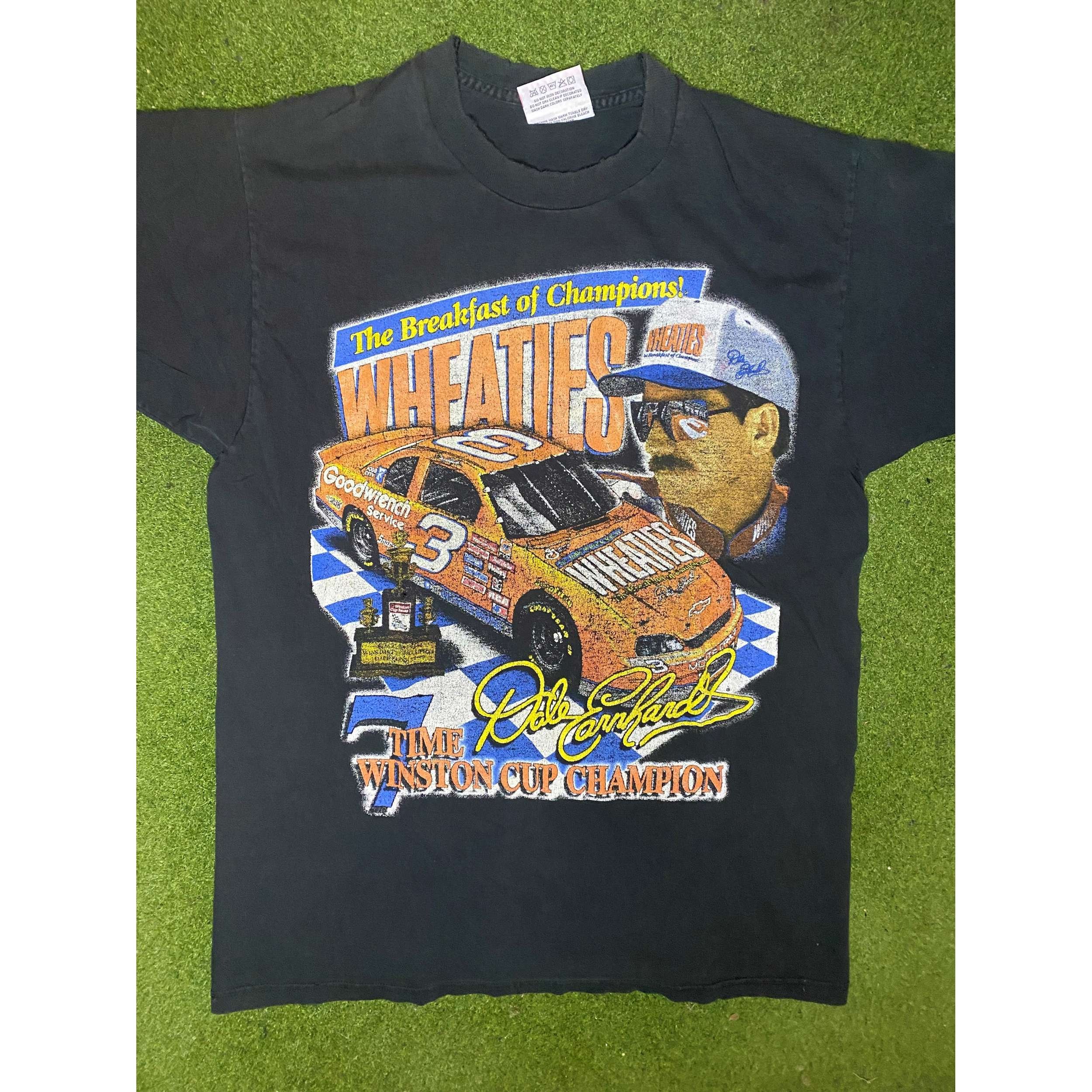 1994 Dale Earnhardt - 7x Champions - Wheaties - Vintage NASCAR T-Shirt (Large)