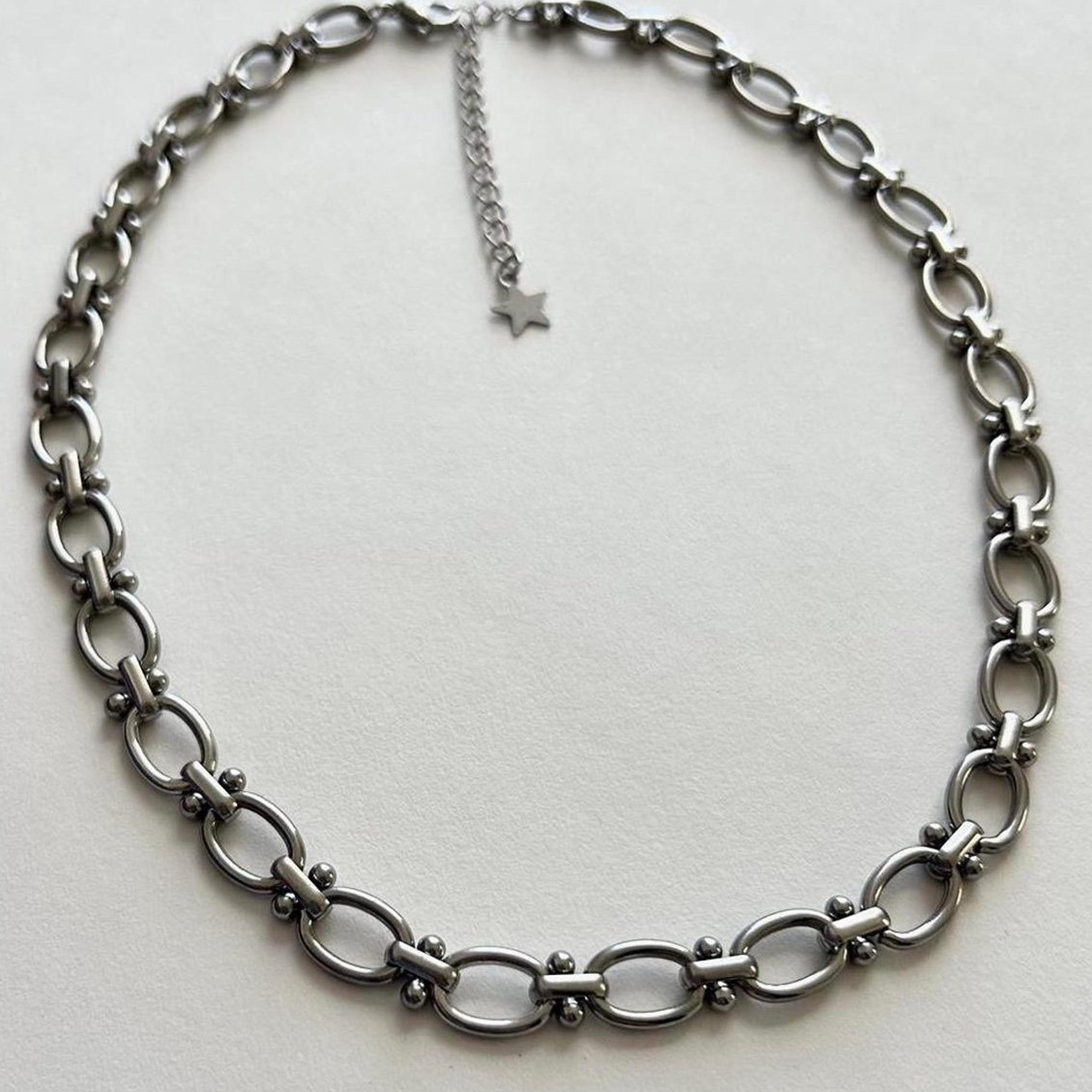 Stainless steel Y2K grunge chunky ball chain - piercing chain choker necklace