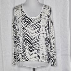 M made in Italy Zebra Print Wool Blend Sweater Attached Sleeveless Under…