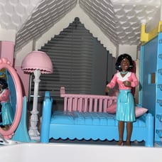 AA african American playskool mom lady woman bed lamp & mirror set