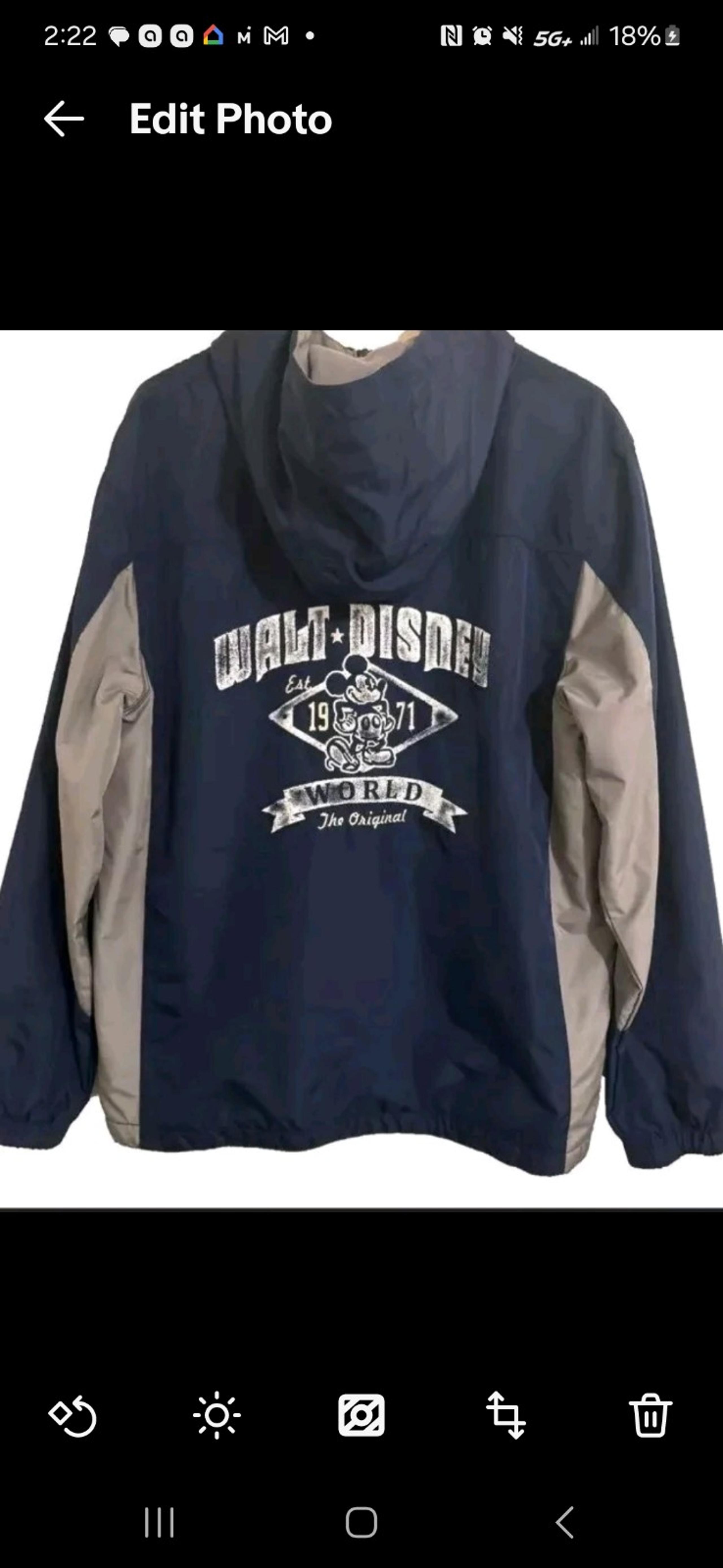 Disney Parks Jacket MEN'S Size Large Blue Mickey Mouse riginal Resort NEW
