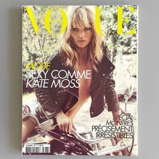 Kate Moss cover Vogue Paris Magazine April 2008 Y2k Girl on a Motorcycle