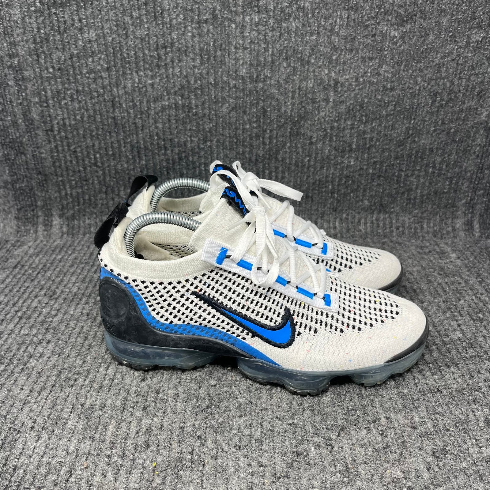 Nike Air Vapormax 2021 FlyKnit Blue White Black Shoes Womens 6 (4.5Y) DB1550-101