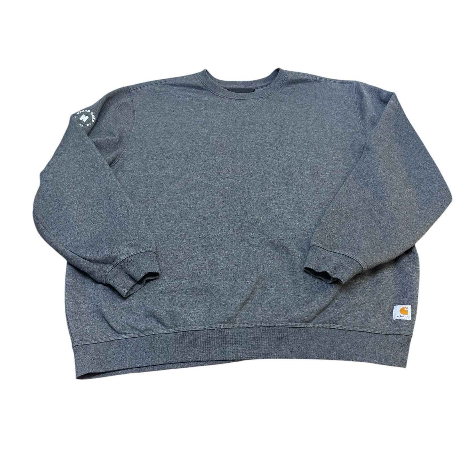 Carhartt Sweatshirt Loose Fit Gray Workwear Midweight Crewneck Fleece Lined 2XL