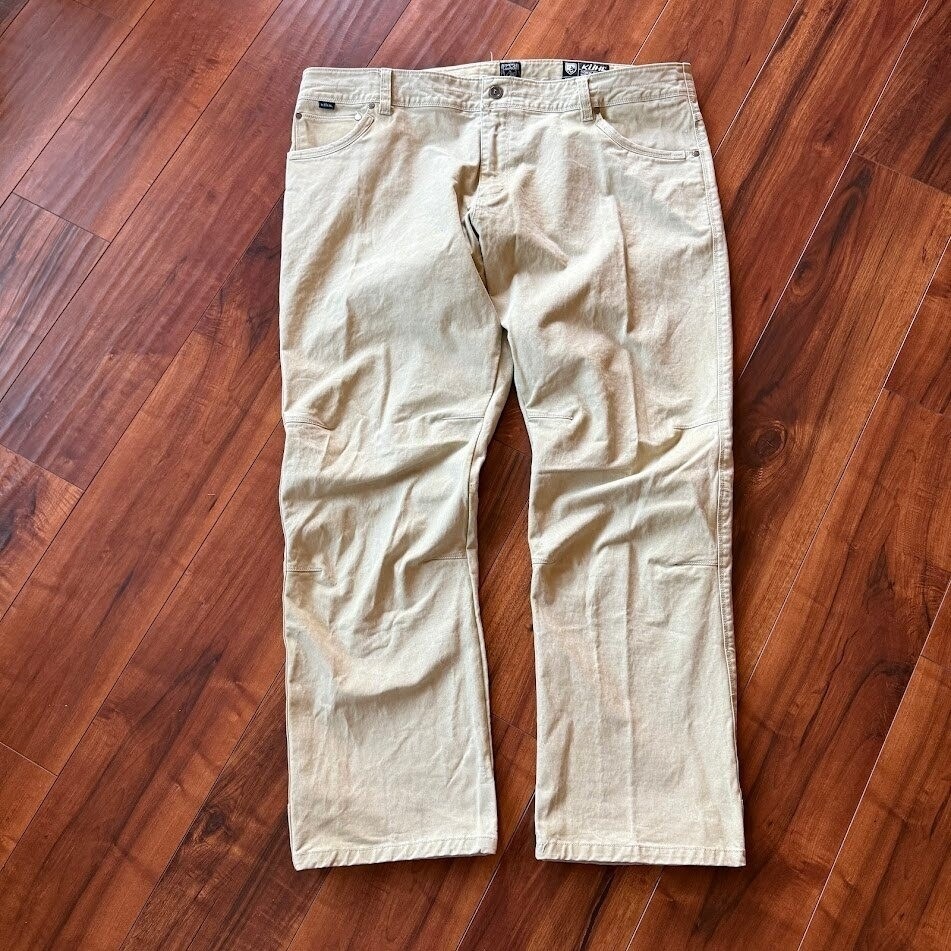 Kuhl Rydr Lightweight Hiking Outdoor Pants Tan Beige 42x32
