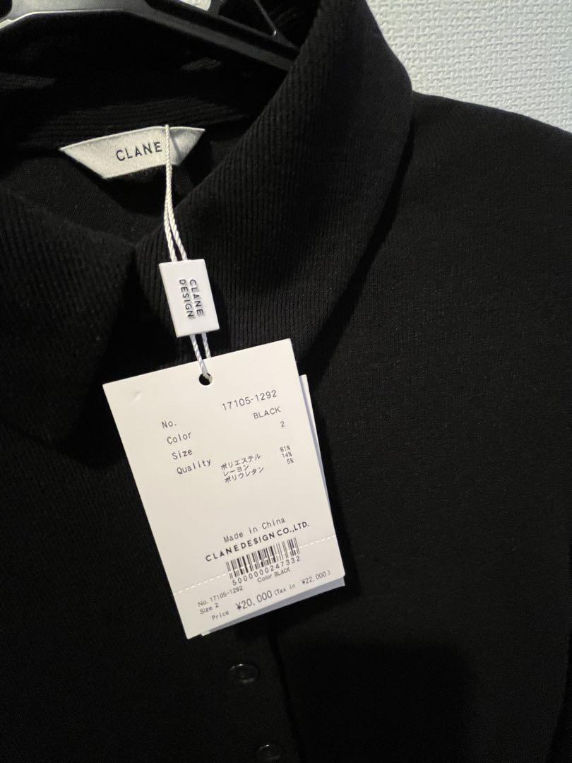 トップス CLANE POWER SHOULDER POLO TOPS CLANE Power Shoulder Polo Tops