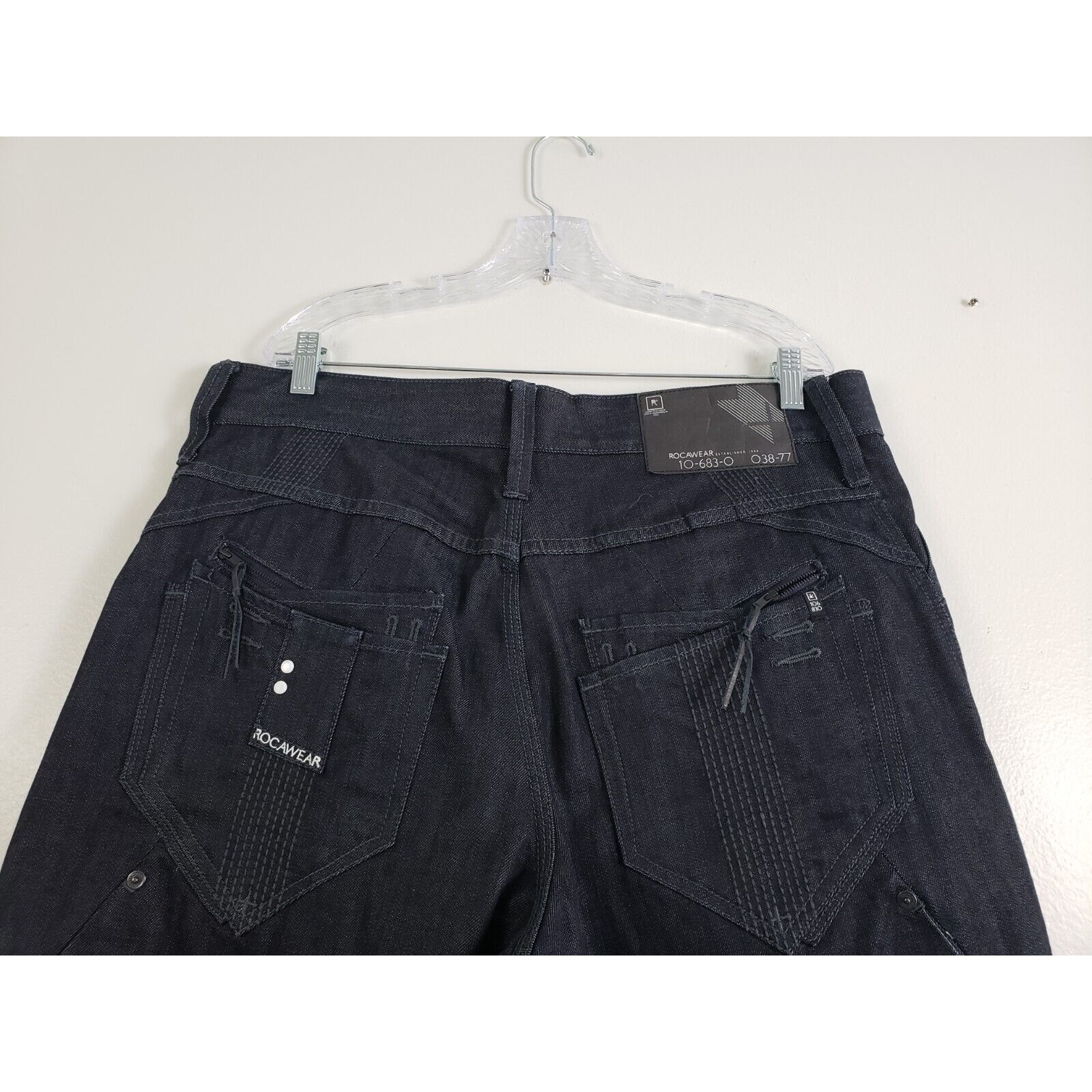 (O4) Y2K Rocawear Mens Jeans Size 38x34 Tall Original Fit Flare 10-683-0 Denim