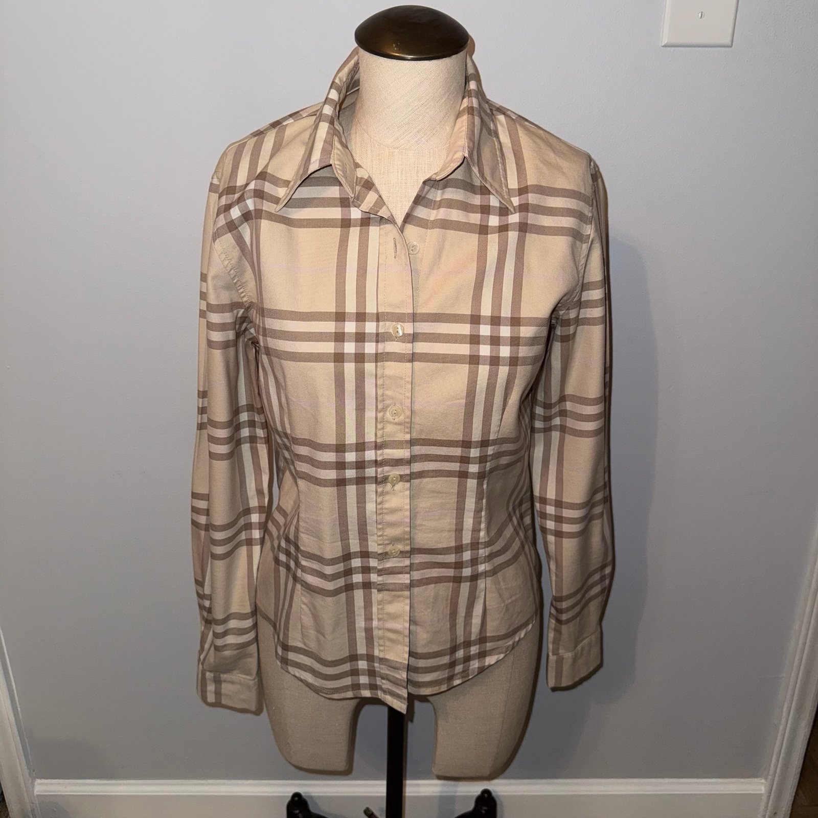 Burberry London Check Button Down Shirt Size M