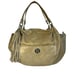 Tory Burch Gold Leather Oversized Dean Hobo Bag Purse Large Metallic Tassel Gold