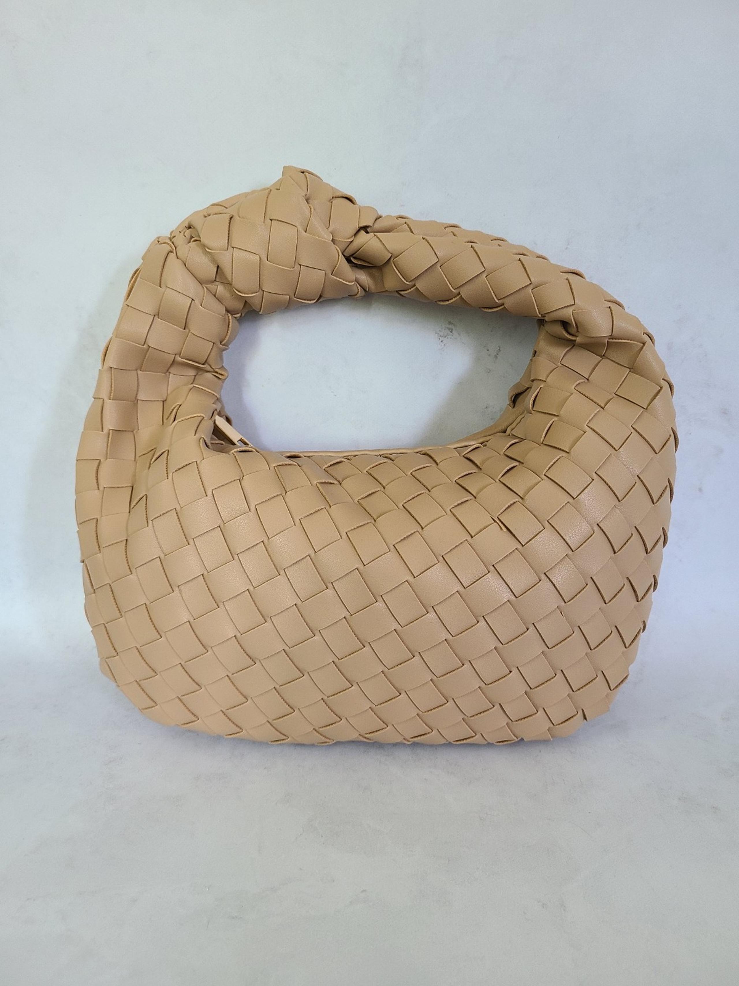 Tan Woven Mini Handbag