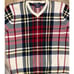 Vintage Polo Ralph Lauren Red GreenPlaid V-Neck Knit Sweater Sz. M Preppy Golf