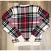 Vintage Polo Ralph Lauren Red GreenPlaid V-Neck Knit Sweater Sz. M Preppy Golf