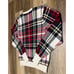 Vintage Polo Ralph Lauren Red GreenPlaid V-Neck Knit Sweater Sz. M Preppy Golf