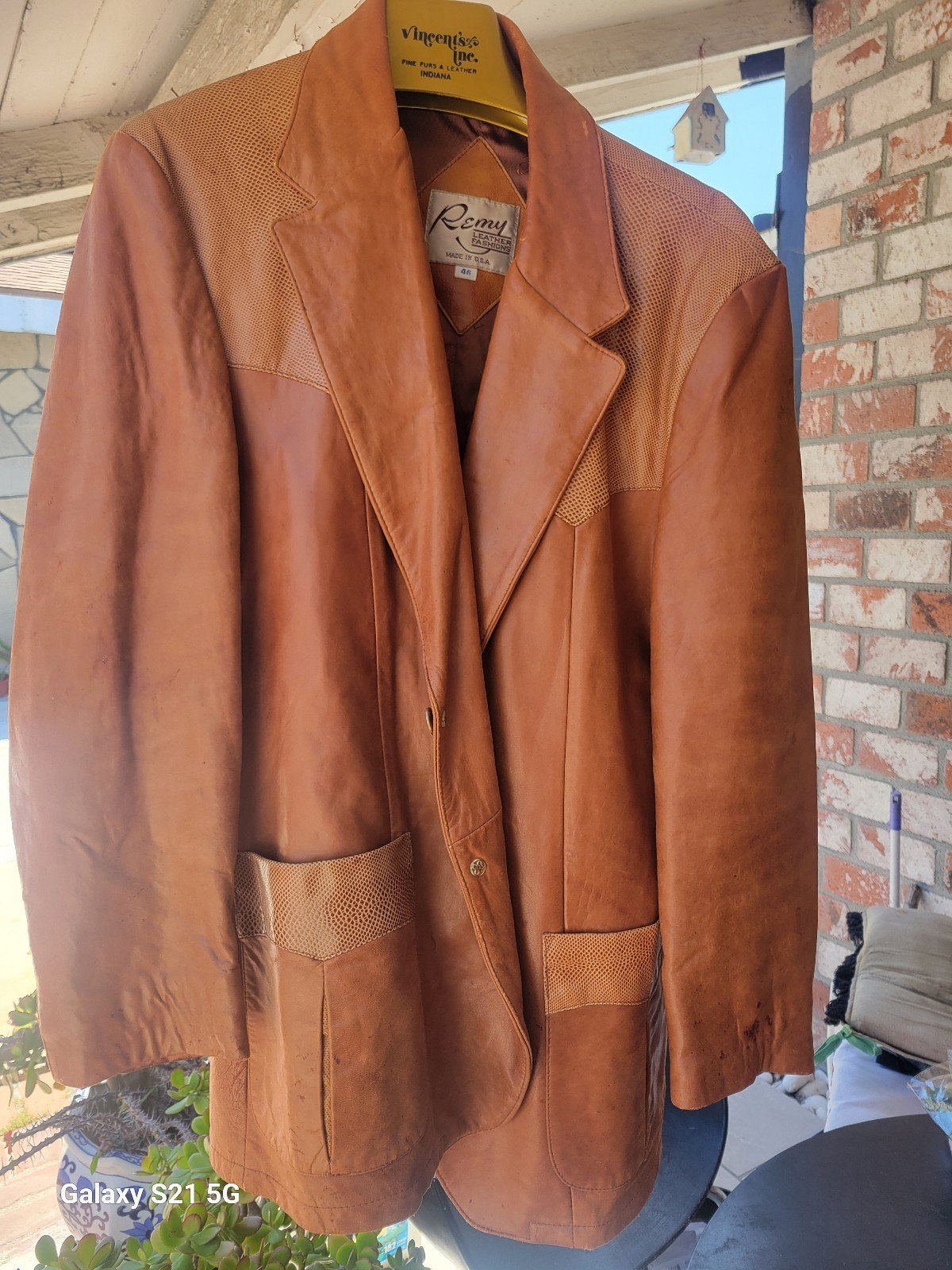 mens real leather jacket XL