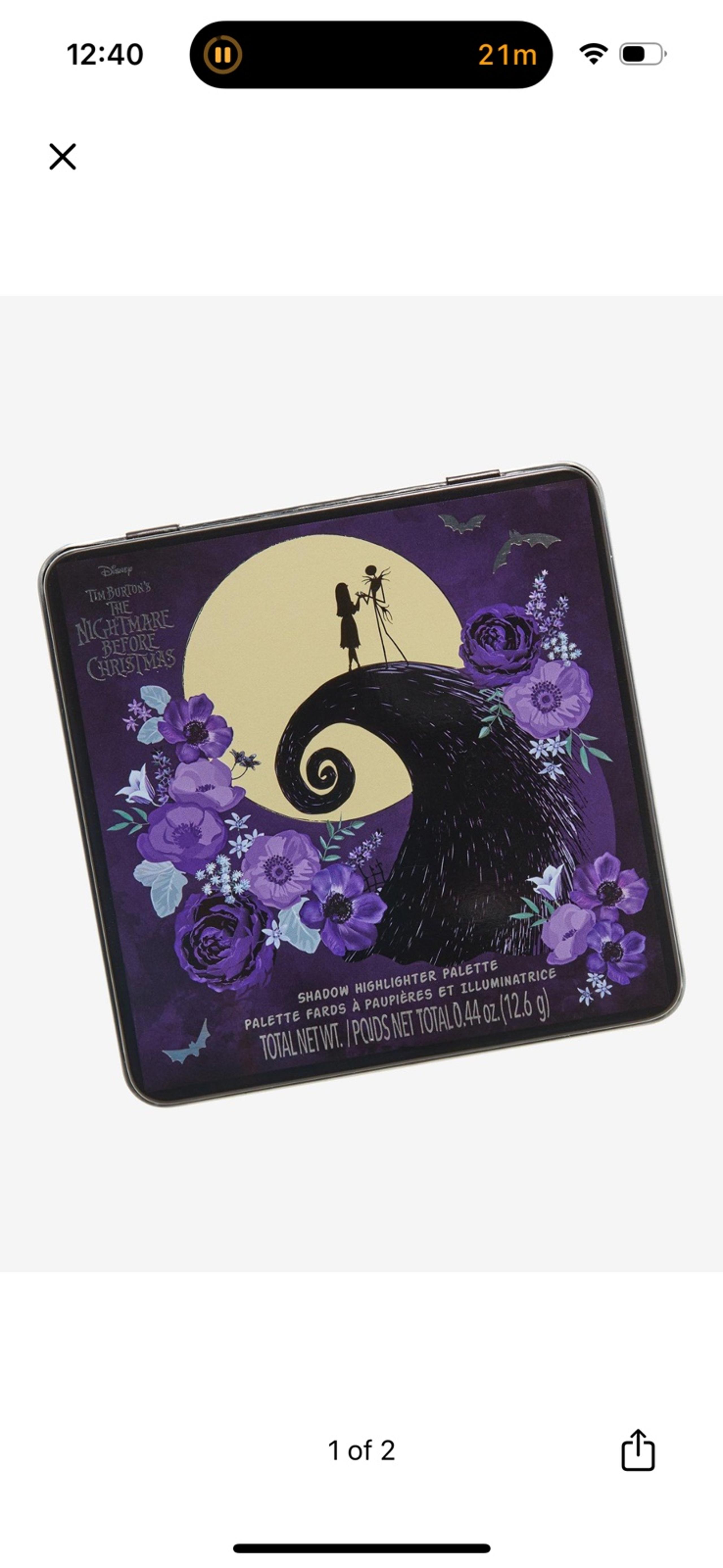 *NEW* Nightmare Before Christmas Shadow & Highlighter Palette Tin - Hot Topic