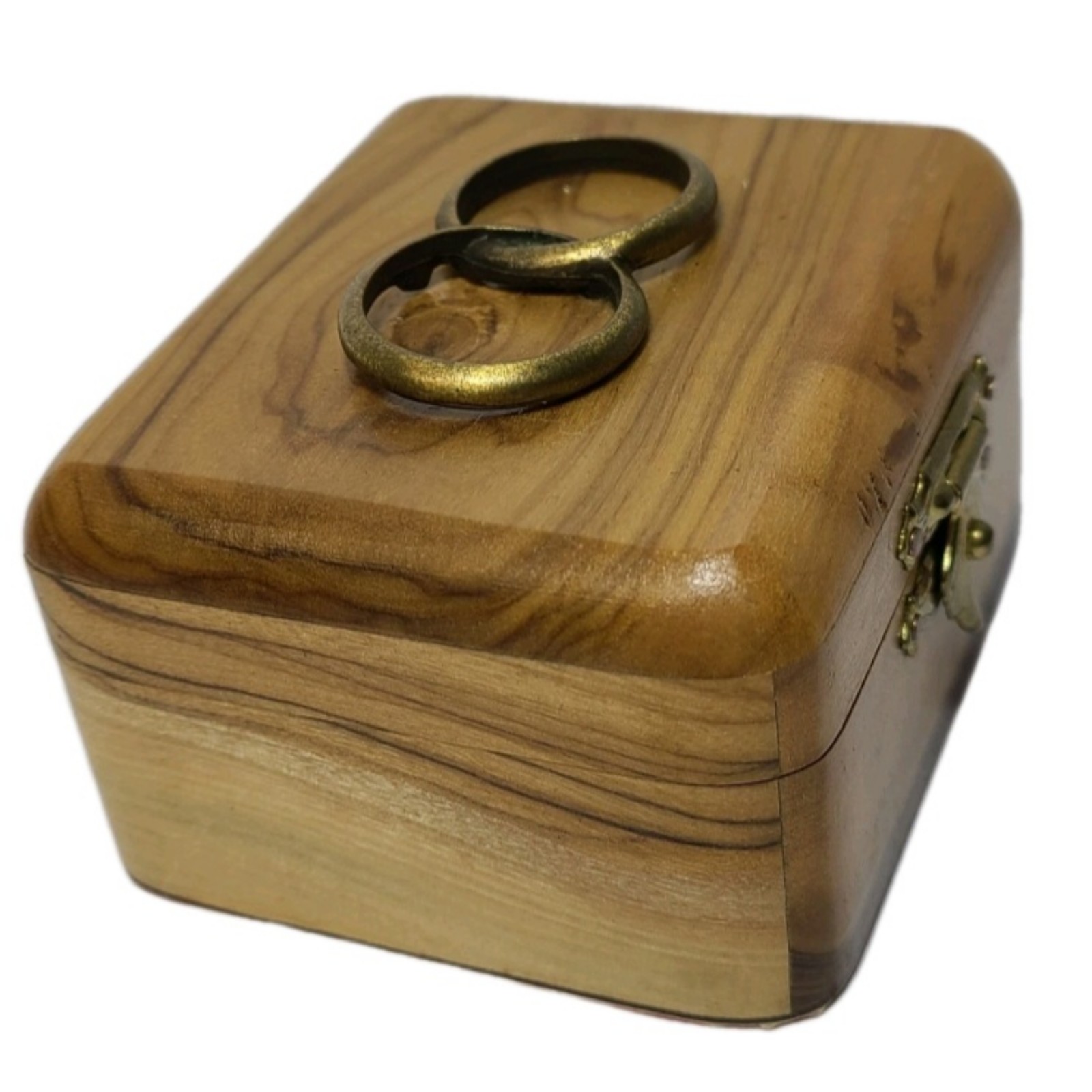 Jerusalem Olive Wood Wedding Rings Rosary Box Bethlehem Holy Land 1st Communion