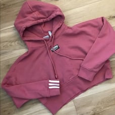 Adidas Pink Crop Hoodie S