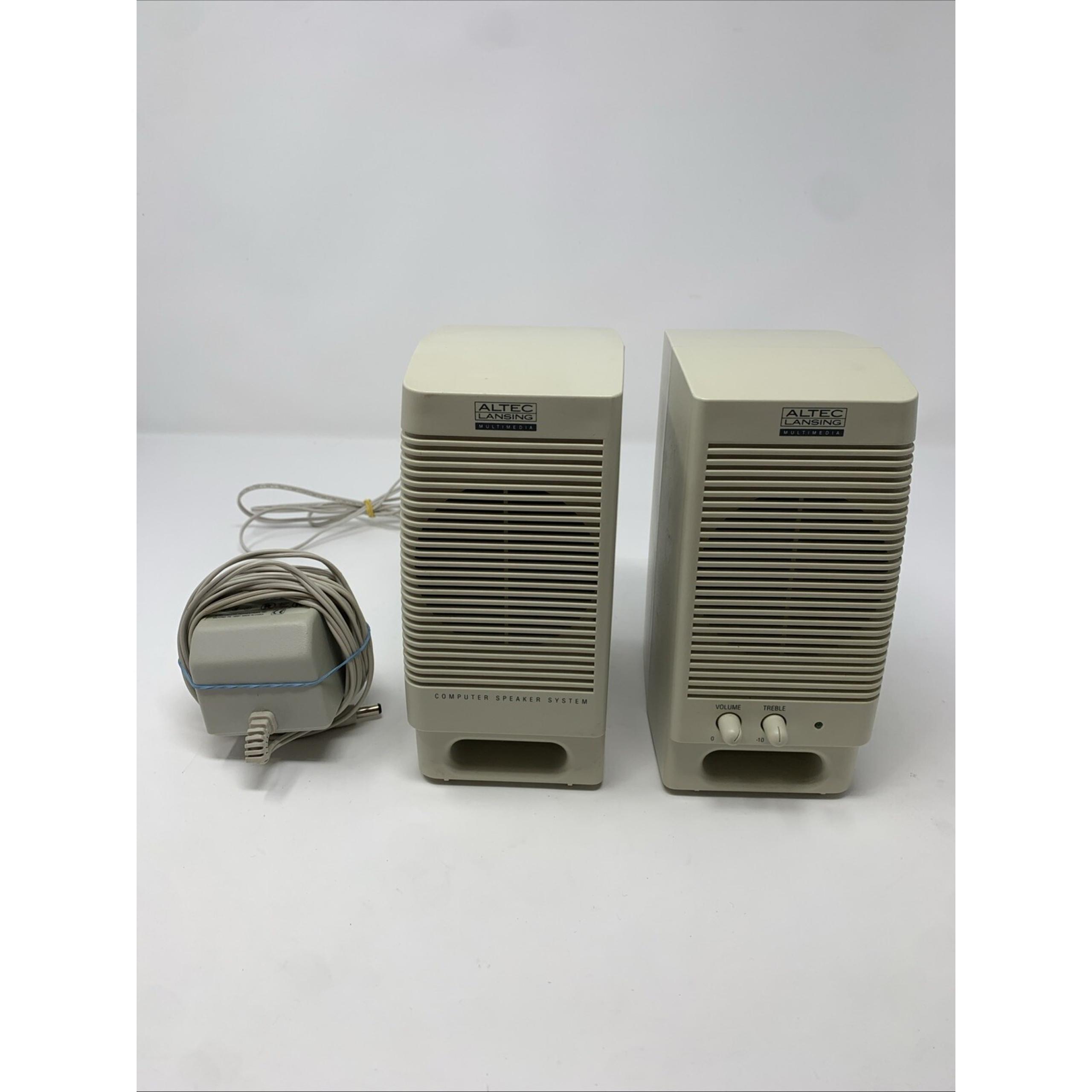 Altec Lansing ACS90 Desktop Computer Speakers Vintage Tested w/ Power Cable