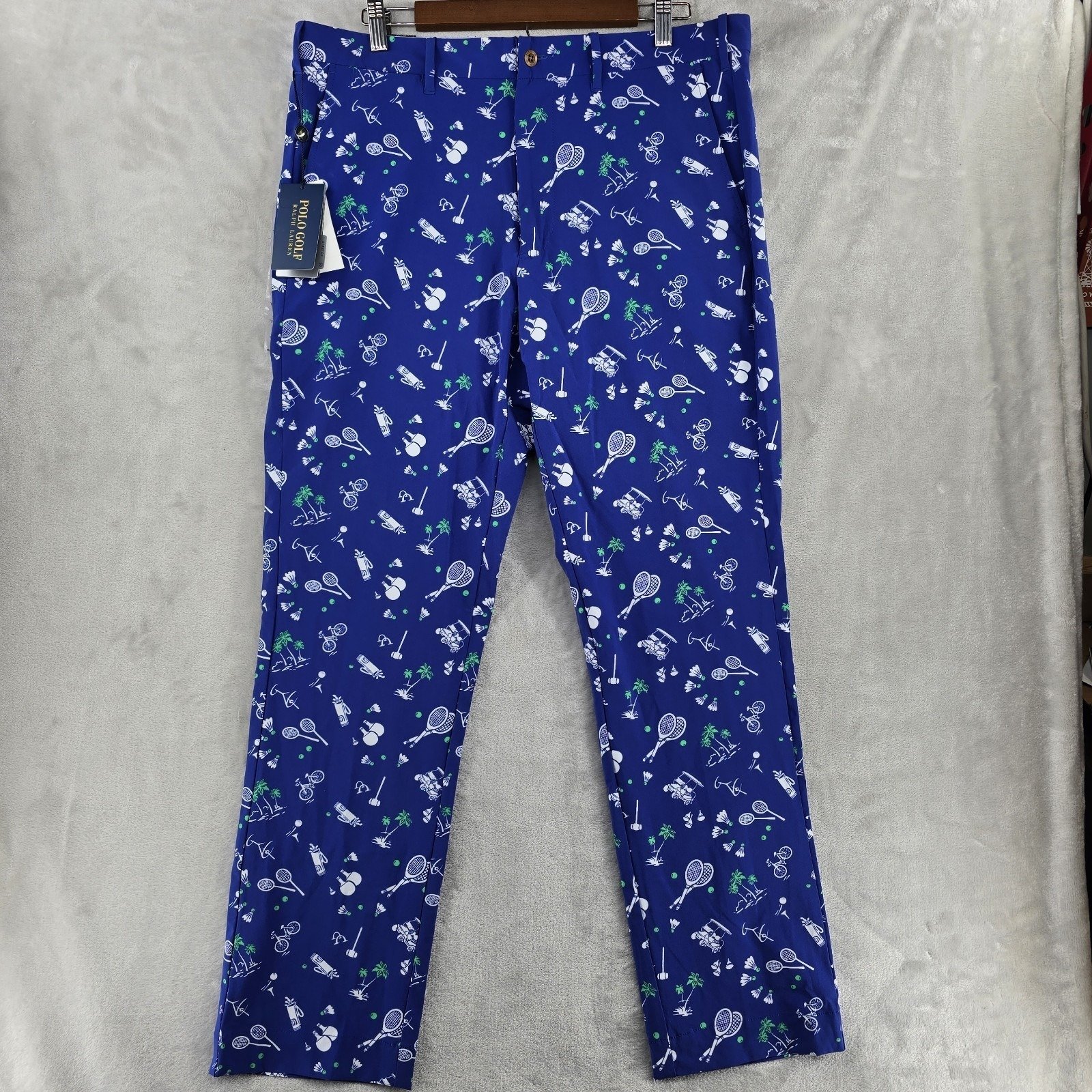 Ralph Lauren Polo Golf Trousers Pants Mens 34x32 Blue Performance Weekend Print