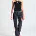 Black halter neck V-cut camisole, brand new unused, original price 31,800 yen.