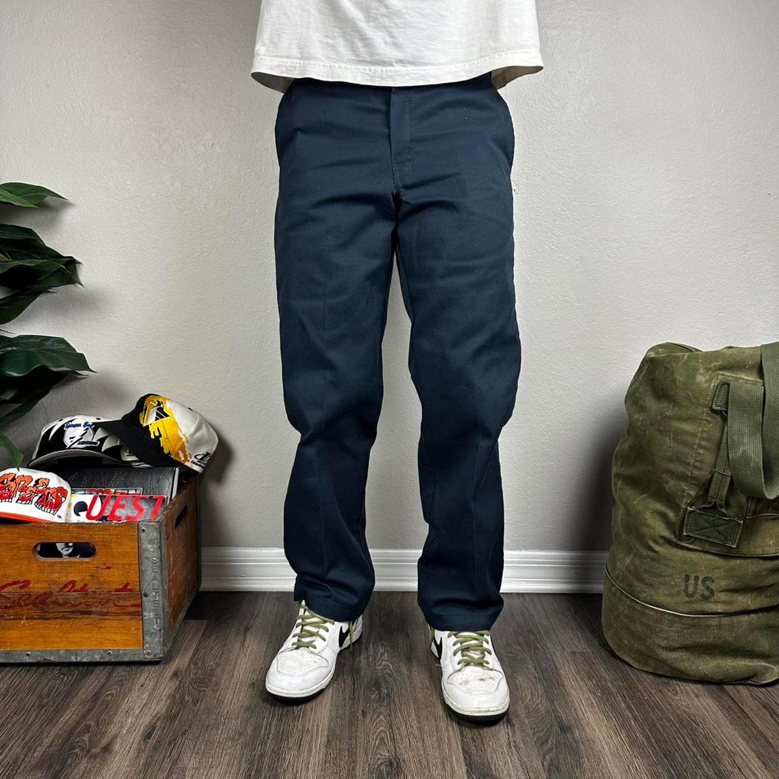Dickies Men's Navy and Blue Trousers