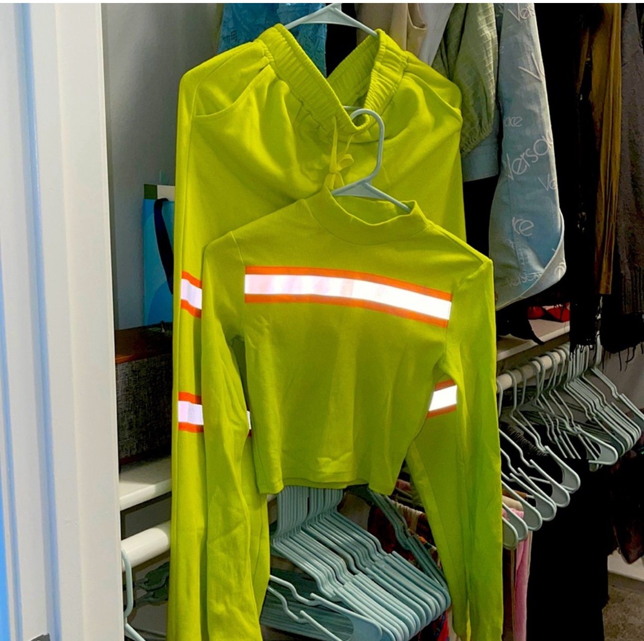 Two piece crop top turtleneck and sweatsuit