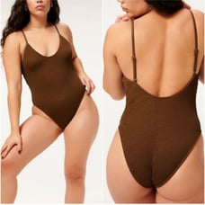 Good American Always Fits Mocha One Piece Swimsuit