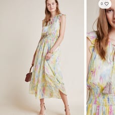 Anthropologie watercolor maxi dress