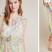 Anthropologie watercolor maxi dress