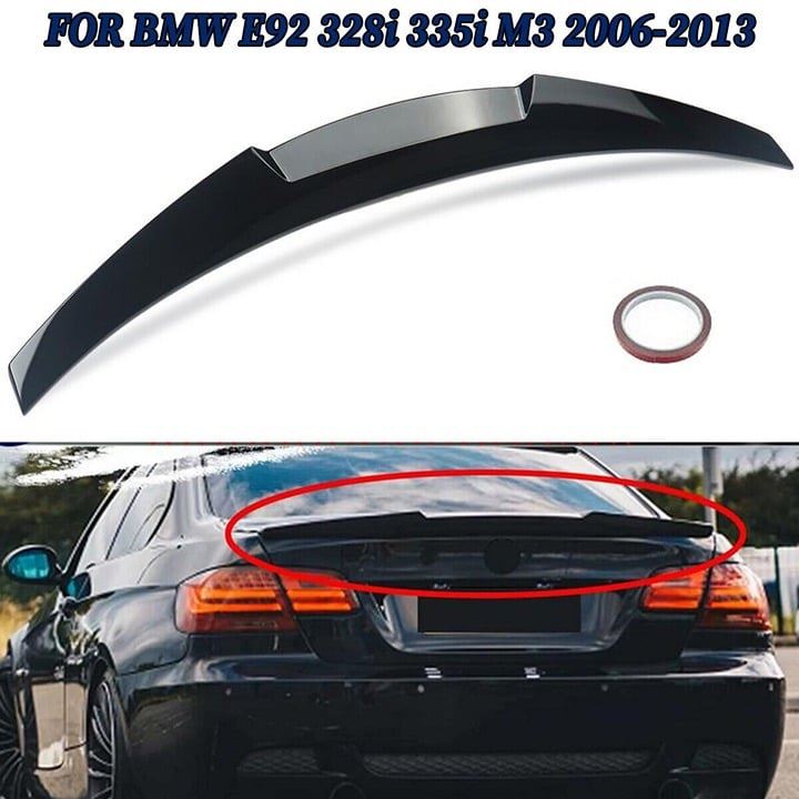 2006-2010 For BMW 3 Series E92 Coupe Rear Spoiler PG M4 Style Gloss Black