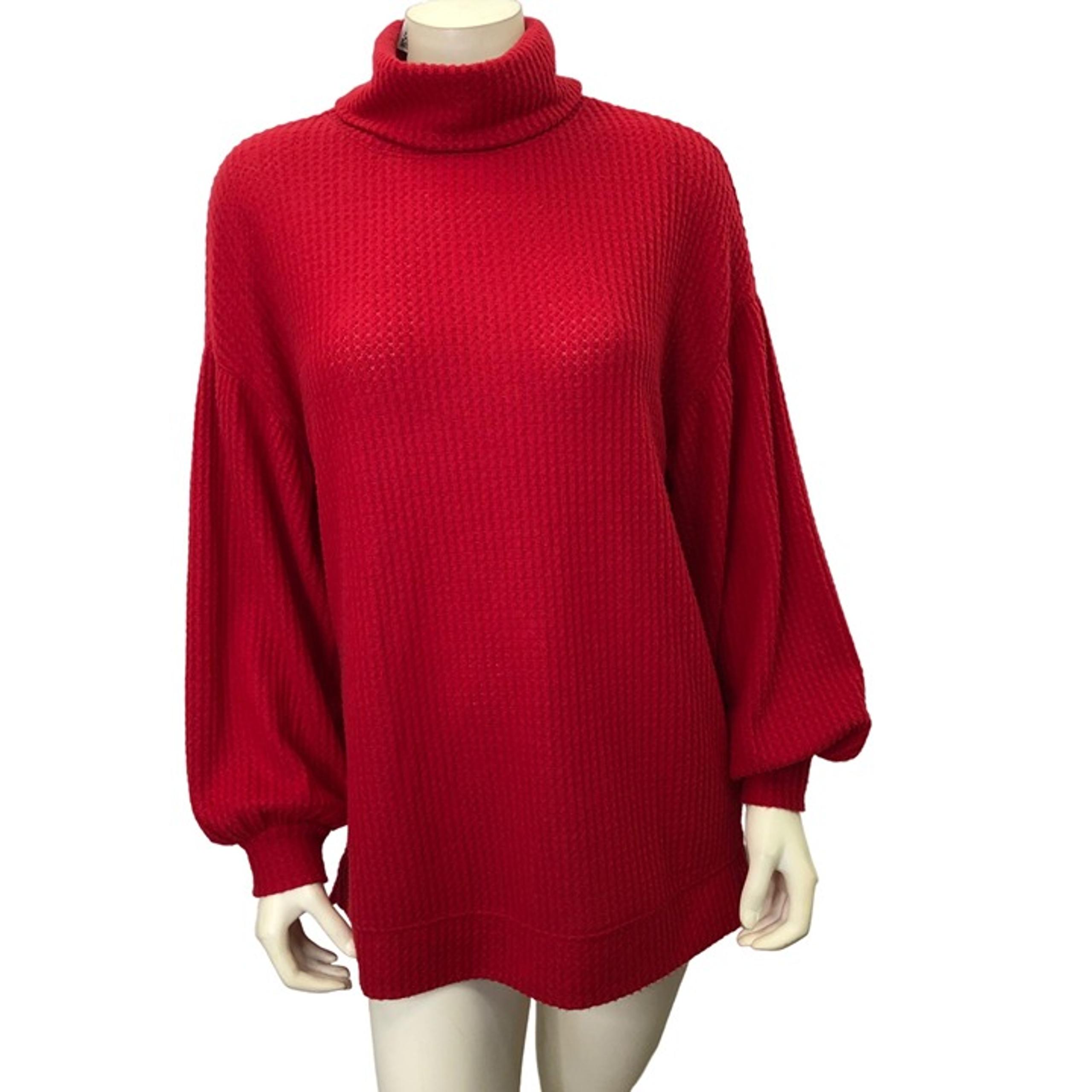 Sanctuary Womens Turtle Neck Waffle Boxy Tunic Top SM NWT