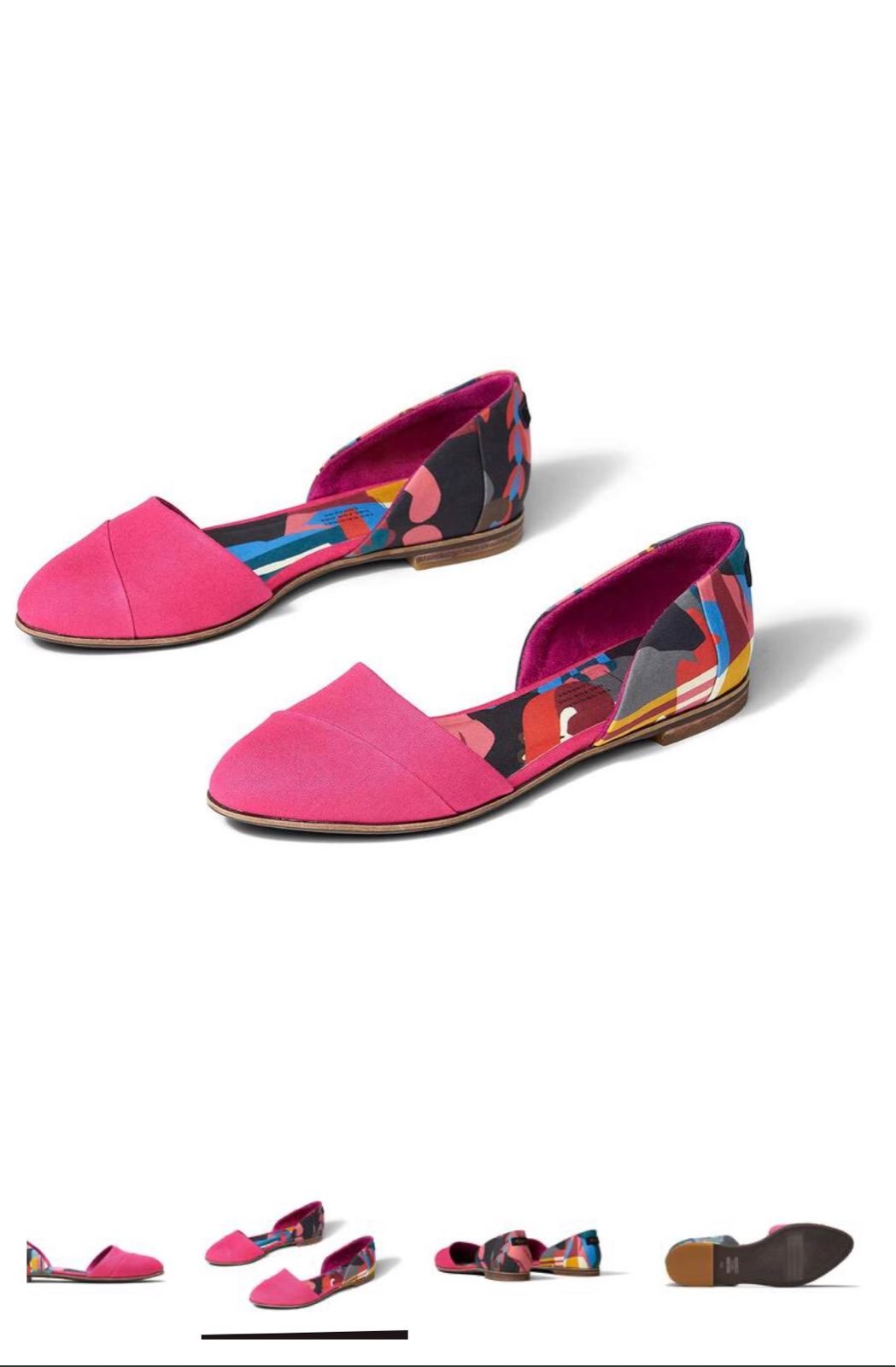 TOMS size 7 jutti pink