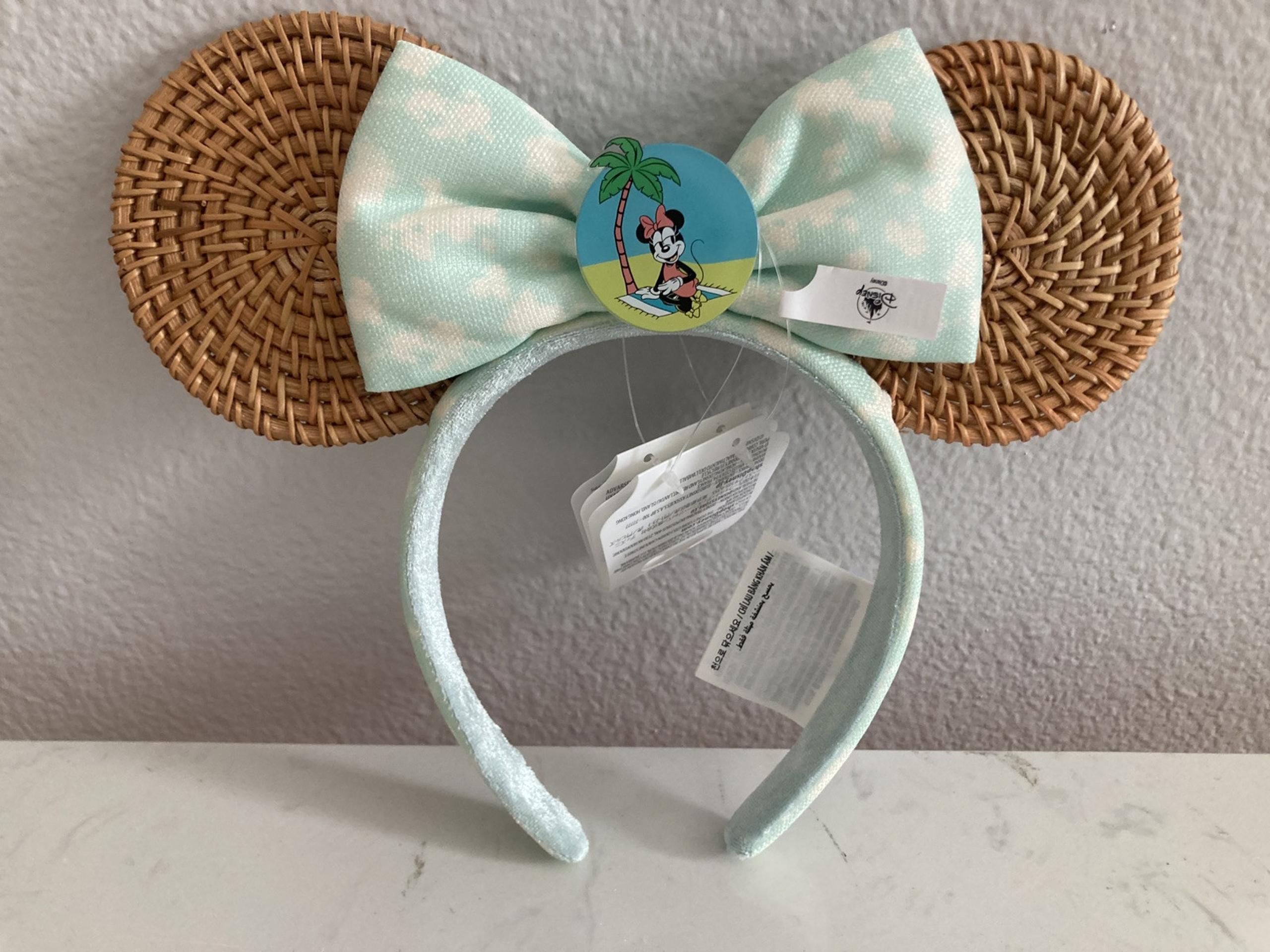 2024 Disney Parks Minnie Mouse Summer Tropical Palm Tree Rattan Headband Ears