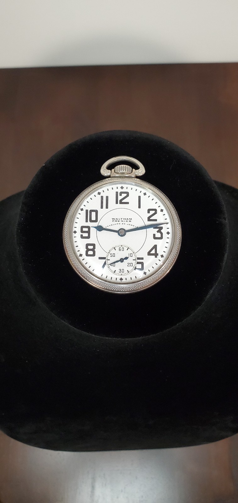 Vintage Waltham Vanguard Premier 23 Jewels Railroad Pocket Watch - Running