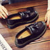 Dr. Martens Black Tassel Loafer with Thick Sole, Size 23cm