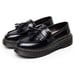 Dr. Martens Black Tassel Loafer with Thick Sole, Size 23cm