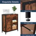 NEW Bathroom Storage Cabinet w/ Double Sliding Doors 1 Big Drawer, Rustic Brown