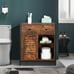 NEW Bathroom Storage Cabinet w/ Double Sliding Doors 1 Big Drawer, Rustic Brown
