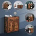 NEW Bathroom Storage Cabinet w/ Double Sliding Doors 1 Big Drawer, Rustic Brown