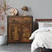 NEW Bathroom Storage Cabinet w/ Double Sliding Doors 1 Big Drawer, Rustic Brown