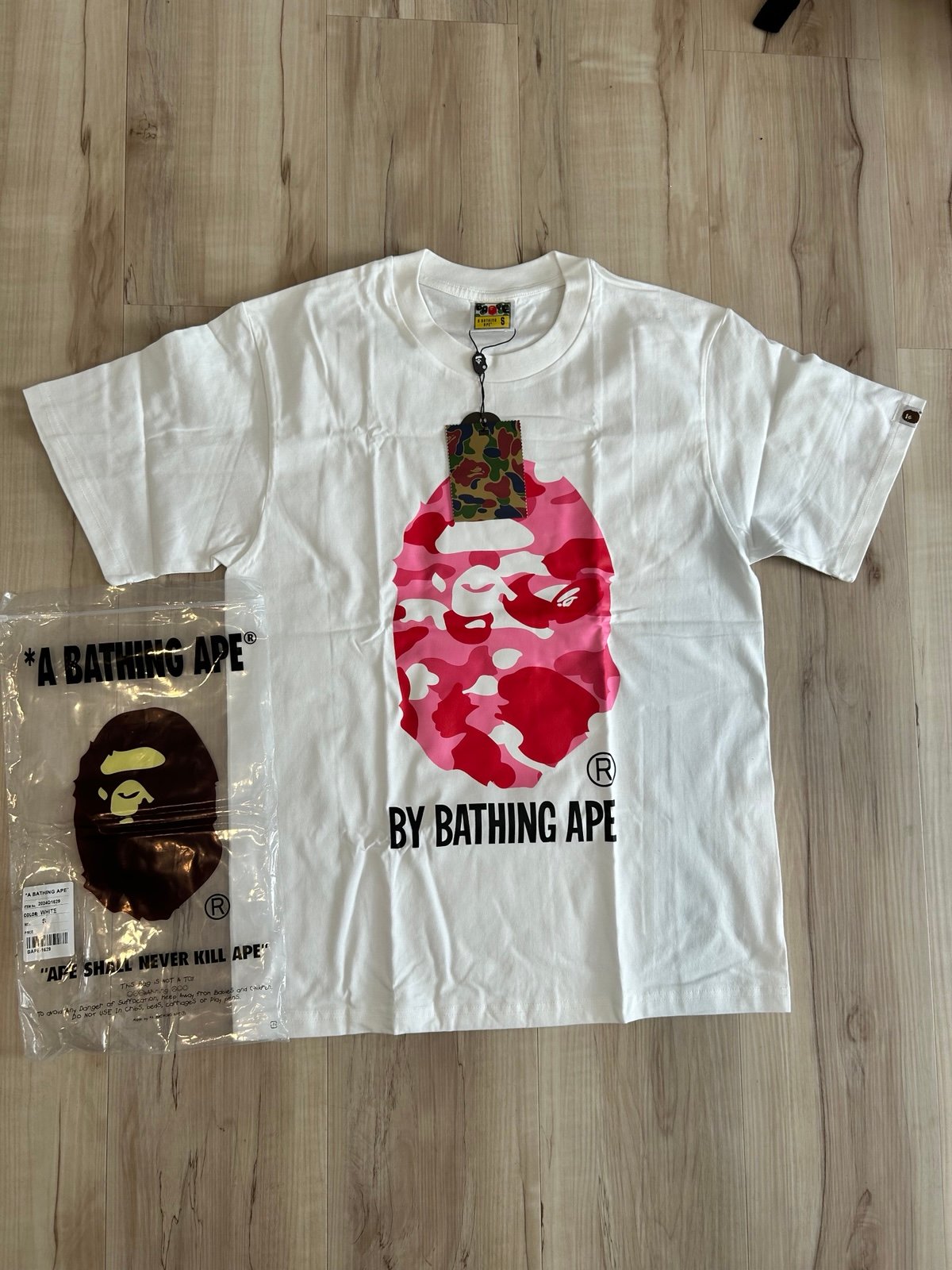 Pink and white a bathing tee shirt