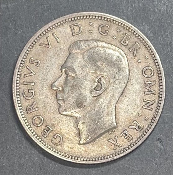 Morgan Silver Coin Great Britain 1/2 Crown 1938 KG, silver, Combined s
