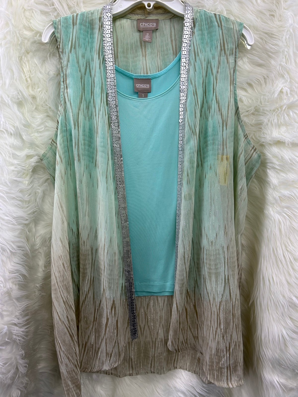 Chico’s Beige and Sage Vest