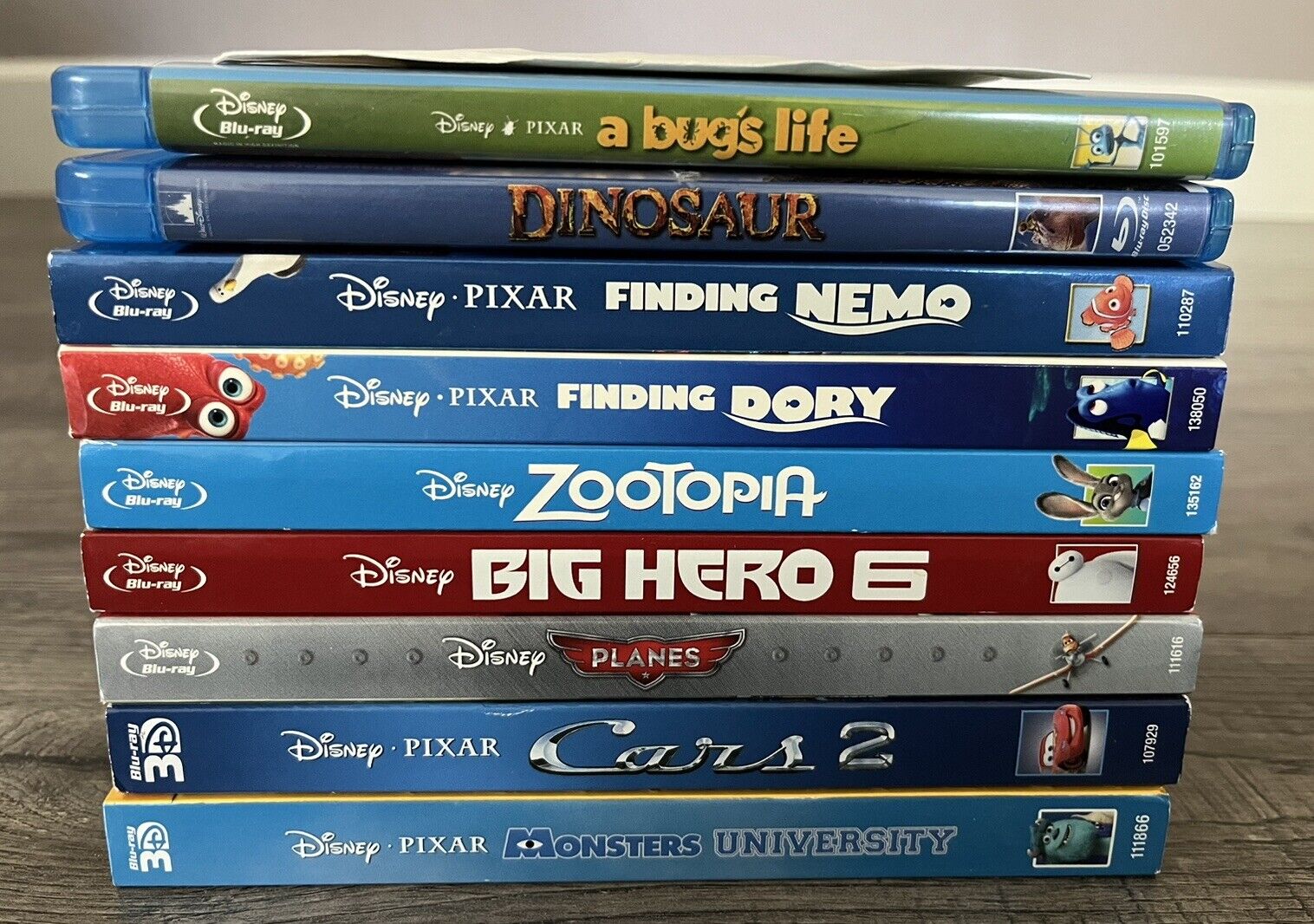 9 Disney DVD Blu-ray 3D Lot Planes Cars Monsters Hero Bugs Dinosaur Nemo Dory