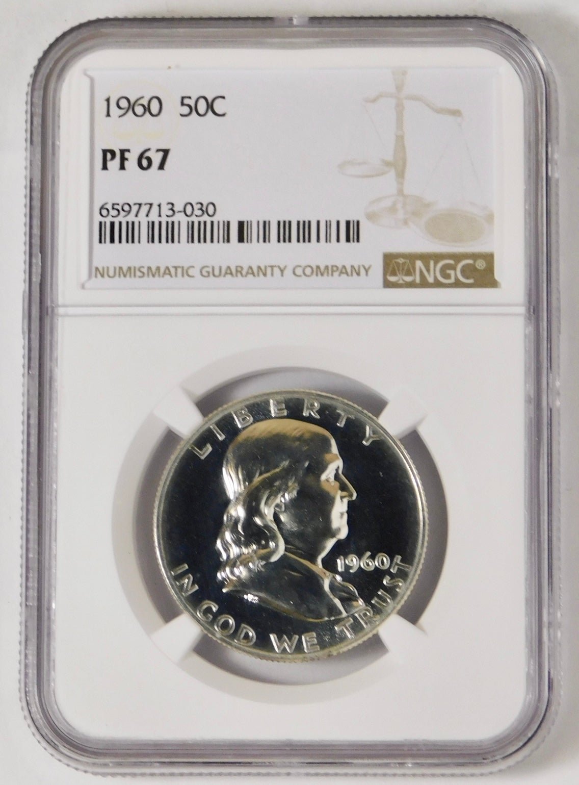 1960 Silver Franklin Half Dollar GEM PROOF 67