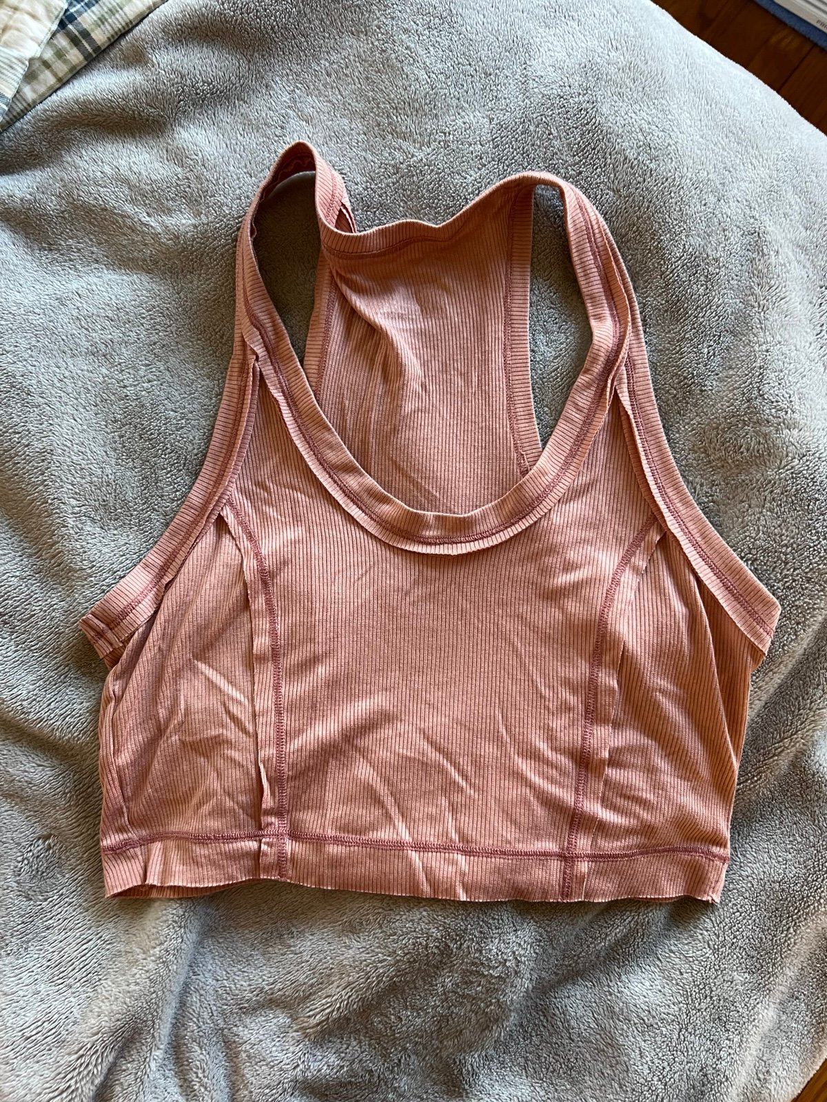 Bombshell Sportswear Pink coral rib crop top medium