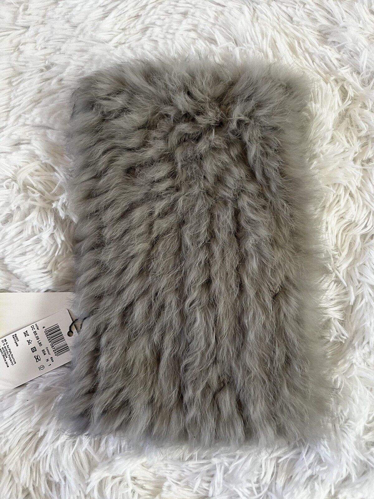 Marc Cain Rabbit Fur Collar Scarf MSRP 180 Gray