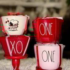NEW Rae Dunn Valentines Measuring Cups Set of 3 Hearts Pink Red