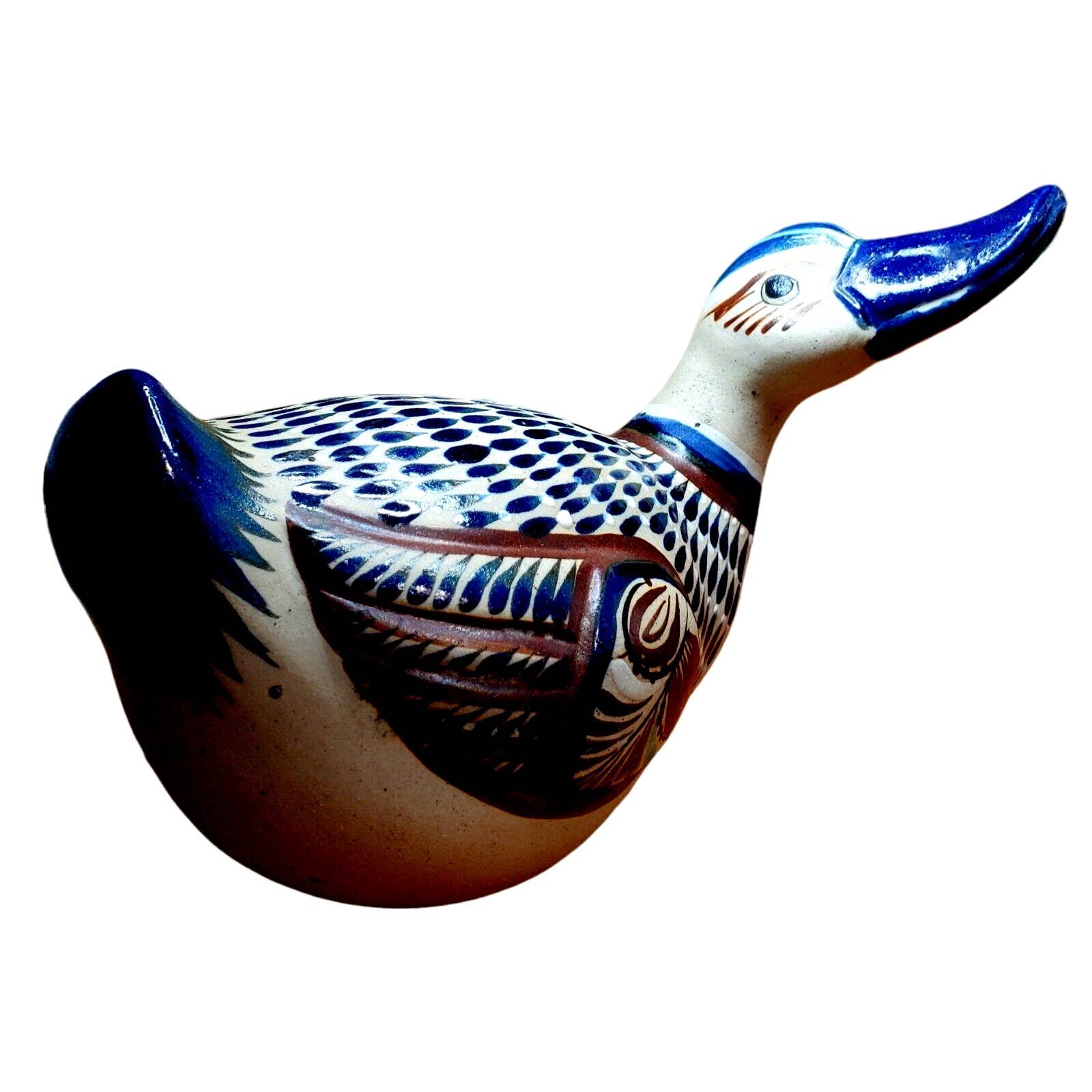 Mexican Artist MateosTonala Signed Duck Pottery Folk-Art Hand Painted